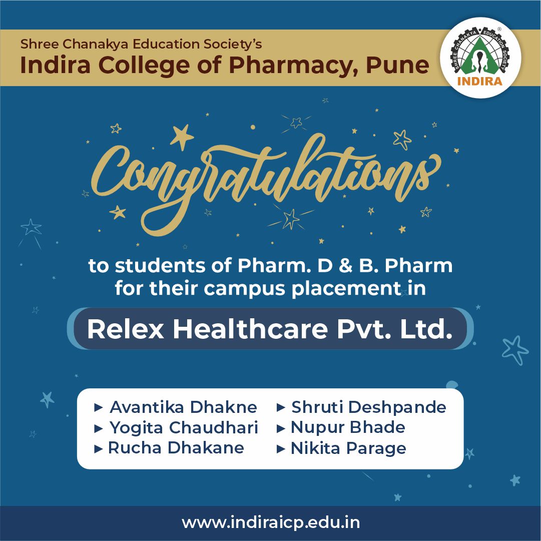 Placement 2022-Congratulations to all dear ICP students for getting placed in Relex Healthcare Pvt. Ltd. 
Best of luck for your future endeavors!